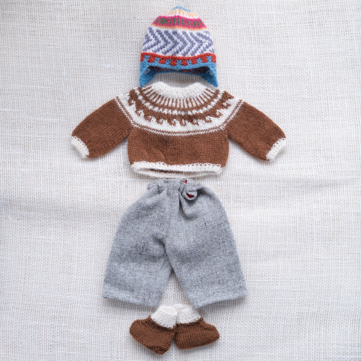 14" Waldorf Boy Doll Alpaca Knitted Outfits