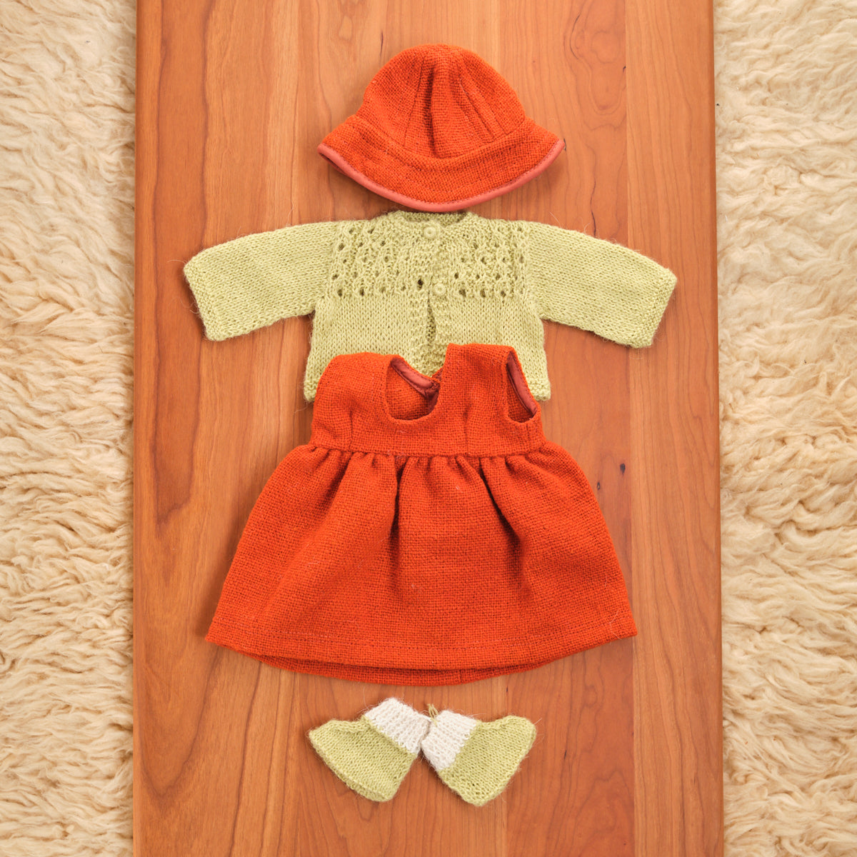 14" Waldorf Girl Doll Alpaca Knitted Outfits