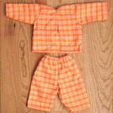 14" Waldorf Doll Pajamas, Orange Plaid