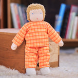 14" Waldorf Doll Pajamas, Orange Plaid