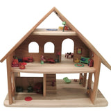 Cherry Wood Dollhouse - Three Stories