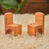 Cherry Wood Dollhouse: Rectangle Table & 2 Chairs or 2 Chairs Only Option