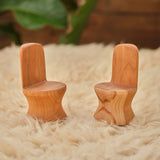 Cherry Wood Dollhouse: Round Table & 2 Chairs or 2 Chairs Only Option