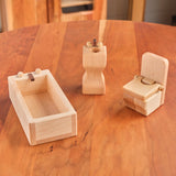 Maple Wood Toilet, Tub, and Sink Set