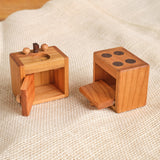 Cherry Wood Dollhouse Oven & Sink Set