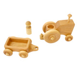 Cherry Wood Tractor with Wagon