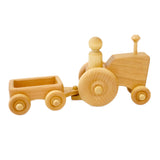 Cherry Wood Tractor with Wagon