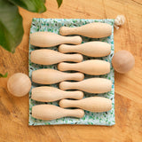 Classic Wood Skittles Bowling Game with Cotton Bag