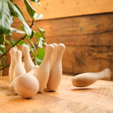 Classic Wood Skittles Bowling Game with Cotton Bag
