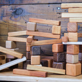 Multi-Size Wood Building Cube Blocks, Set of 24, 18 are 1-1/2" & 6 are 1-7/8" cubes