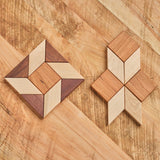 Wooden Tangram Shapes, Geometric Puzzle 16 pieces