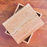 Rectangle Cherry Wood Storage Crate / Tray with Lid - 10 1/2" x 13 1/2" x 4 1/8"