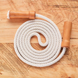 Jump Rope with Wooden Handles (8 ft), Natural Rope