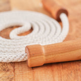 Jump Rope with Wooden Handles (8 ft), Natural Rope