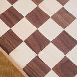 16" x 16" Walnut & Maple Checker Board Set with Drawer, Checker & Chess Pieces Included