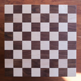 16" x 16" Walnut & Maple Checker Board Set with Drawer, Checker & Chess Pieces Included