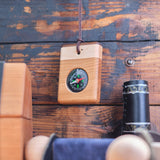 Directional Wood Pocket Fluid-Filled Compass or Necklace, Rectangle/Square, Multicolor, Cherry Bottom