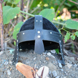 Black Viking Helm with Cheek Shields