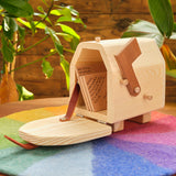 Natural Wooden Mailbox with Pretend Letters