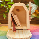 Natural Wooden Mailbox with Pretend Letters