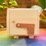 Natural Wooden Mailbox with Pretend Letters