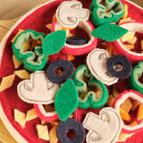 Wooden Felt Pizza Set with Cutter and Peel