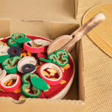 Wooden Felt Pizza Set with Cutter and Peel