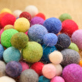 Handmade Wool Felt Balls, Multi-Size, Multi-Color, Set of 60