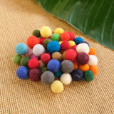 Handmade Wool Felt Balls, Multi-Size, Multi-Color, Set of 60