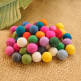 Handmade Wool Felt Balls, 2 cm Diameter, SOLID colors, Set of 50