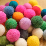 Handmade Wool Felt Balls, 2 cm Diameter, SOLID colors, Set of 50