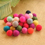 Handmade Wool Felt Balls, 2.5 cm Diameter, SOLID colors, Set of 35