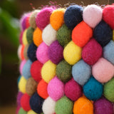 Wool Felt Ball Basket - Jewel - 7 1/2" x 6" Tall