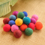 Handmade Wool Felt Balls, 3 cm Diameter, SOLID colors, Set of 20