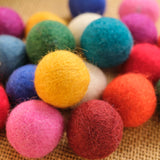 Handmade Wool Felt Balls, 3 cm Diameter, SOLID colors, Set of 20