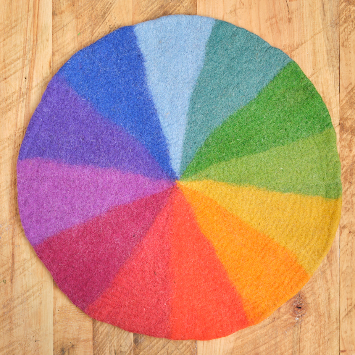 Felted Color Wheel Rainbow Mats