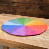 Felted Color Wheel Rainbow Mat