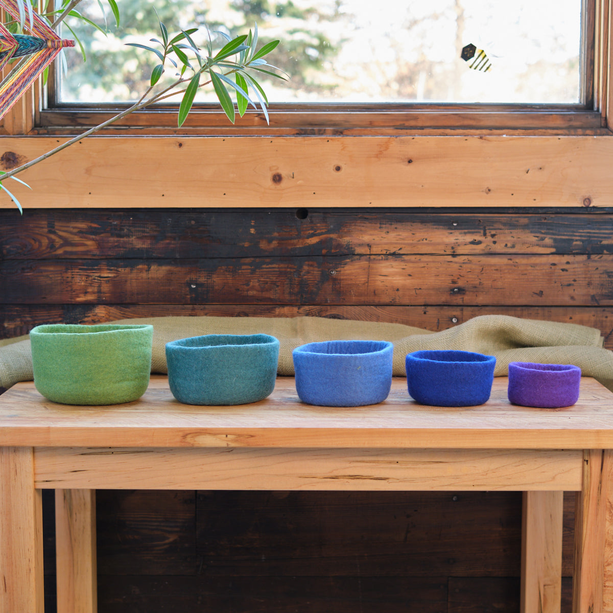 Round Felted Nesting Bowls - Set of 5