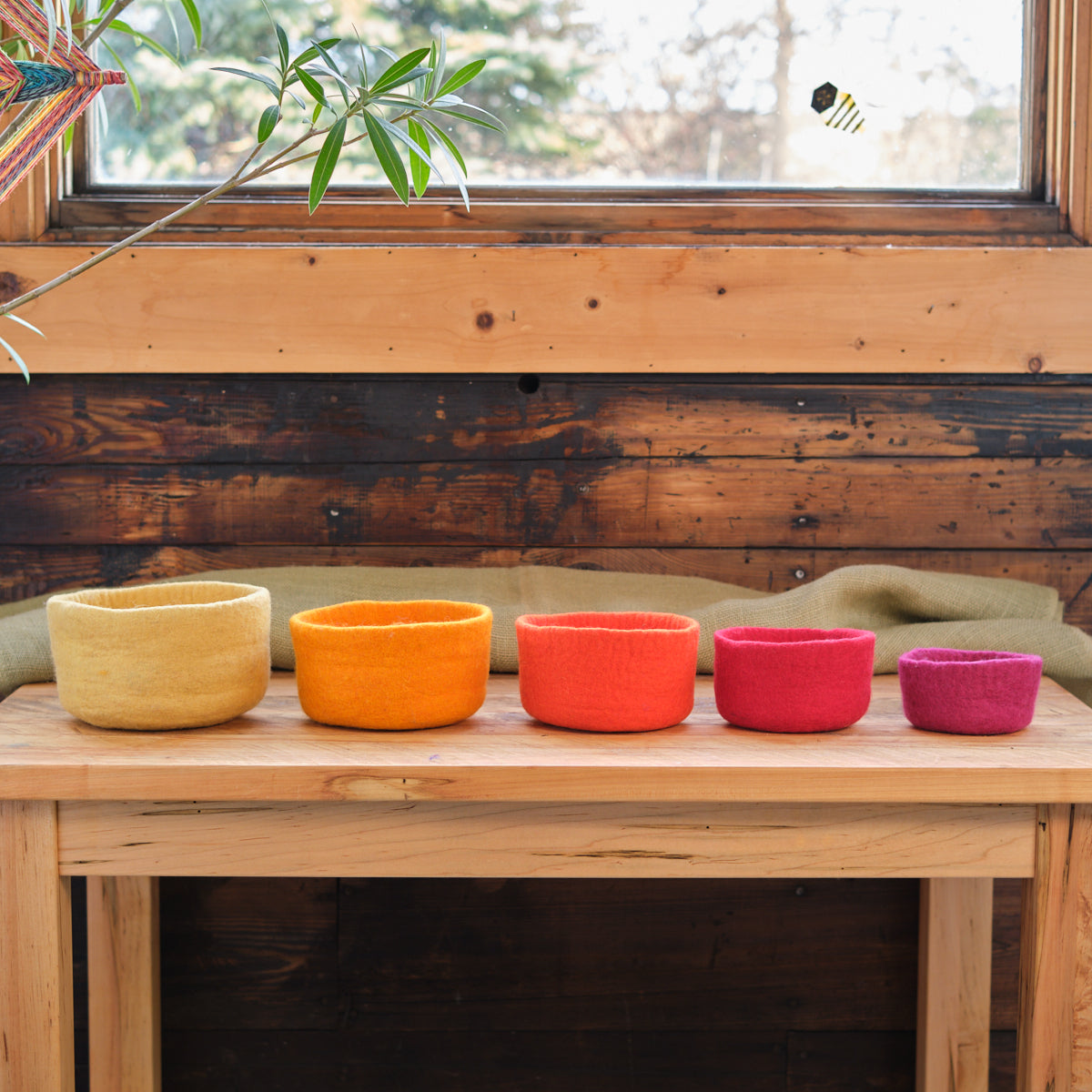 Round Felted Nesting Bowls - Set of 5