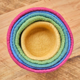 Round Felted Nesting Bowls - Magenta - Set of 5