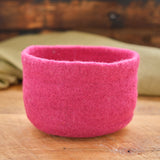 Round Felted Nesting Bowls - Magenta - Set of 5