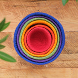 Round Felted Nesting Bowls - Set of 6 - Primary