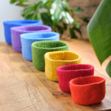 Round Felted Nesting Bowls - Set of 7 - Primary