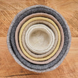 Round Felted Nesting Bowls - Neutrals - Set of 7