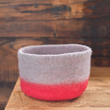 Two Tone 7 Piece Round Nesting Felt Baskets