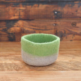 Two Tone 7 Piece Round Nesting Felt Baskets