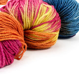 Organic Plant-Dyed, 2-Ply Wool & Silk Yarn - Rainbow