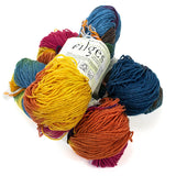 Organic Plant-Dyed, 2-Ply Wool & Silk Yarn - Rainbow