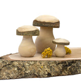 Set of 3 Wooden Mushrooms