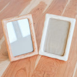 4" x 6" Maple Sculpted Picture Frame with Cardboard Easel Backing - Glass or Plexiglass